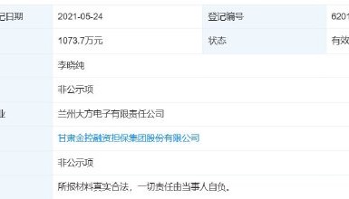 中国移动发布“兰州大方电子负面行为处理结果公告”，后者部分股权处于出质状态