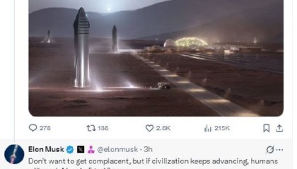 马斯克称人类有望在5到10年内登上火星