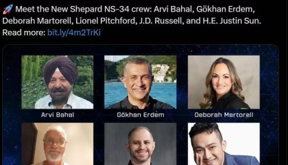 蓝色起源公布最新一期乘客名单 孙宇晨将飞向太空