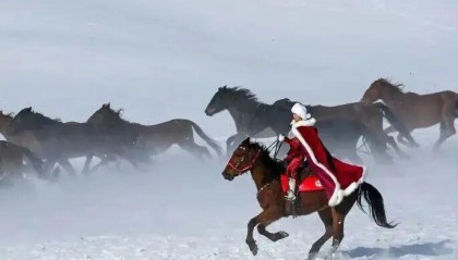 贺娇龙今日安葬昭苏公墓，昭苏大雪纷飞，其父亲亦葬于此地