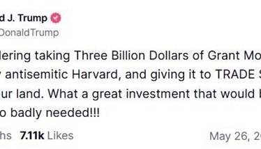特朗普再威胁哈佛：国际学生名单还没交，考虑撤款30亿美元