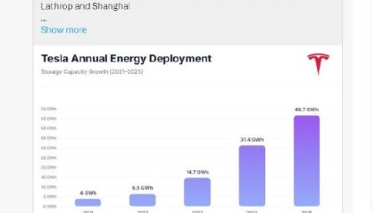 特斯拉成为全球最大储能电池供应商