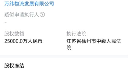 万科所持2.5亿股权被冻结，此前其57亿元债券展期方案被否